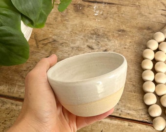 Monochromatic Pottery Prep Bowl Handmade Pottery White Dip Bowl Ceramic Prep Neutral Bowl Pottery Snack Bowl Farmhouse Prep Bowl Small Bowl