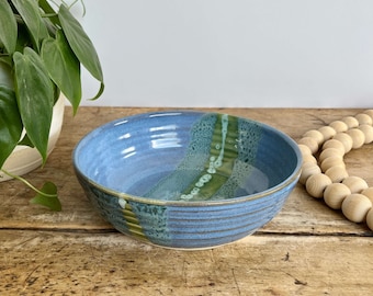 Pasta Bowl Handcrafted Pottery Bowl Handmade Ceramic Bowl Medium Size Bowl Blue Bowl Set Pottery Lover Bowl Pasta Lover Bowl Stoneware Bowl