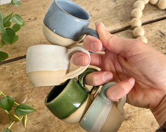 Stocking Stuffer Espresso Mug Gift Christmas Present Coffee Lover Gift Holiday Gift for Friend Coffee mug Espresso Cup Handmade Pottery cup