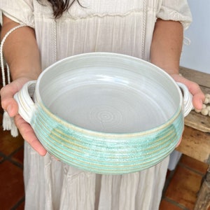 Pottery Casserole Dish pottery handmade bakeware Teal ceramic bakeware Aqua pottery baker ceramic Coastal ceramic casserole anniversary gift