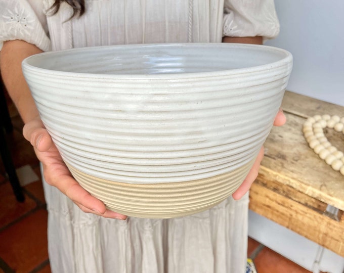 Wedding Gift Wedding Shower Present Large Bowl Handmade Pottery Gift for Bride Serving Bowl Ceramic Large Bowl Sourdough Gift Personalized
