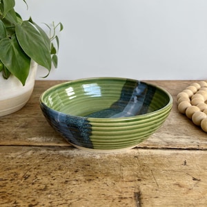 Pasta Bowl Handcrafted Pottery Bowl Handmade Ceramic Bowl Medium Size Bowl Green Bowl Set Pottery Lover Bowl Pasta Lover Bowl Stoneware Bowl