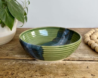 Pasta Bowl Handcrafted Pottery Bowl Handmade Ceramic Bowl Medium Size Bowl Green Bowl Set Pottery Lover Bowl Pasta Lover Bowl Stoneware Bowl