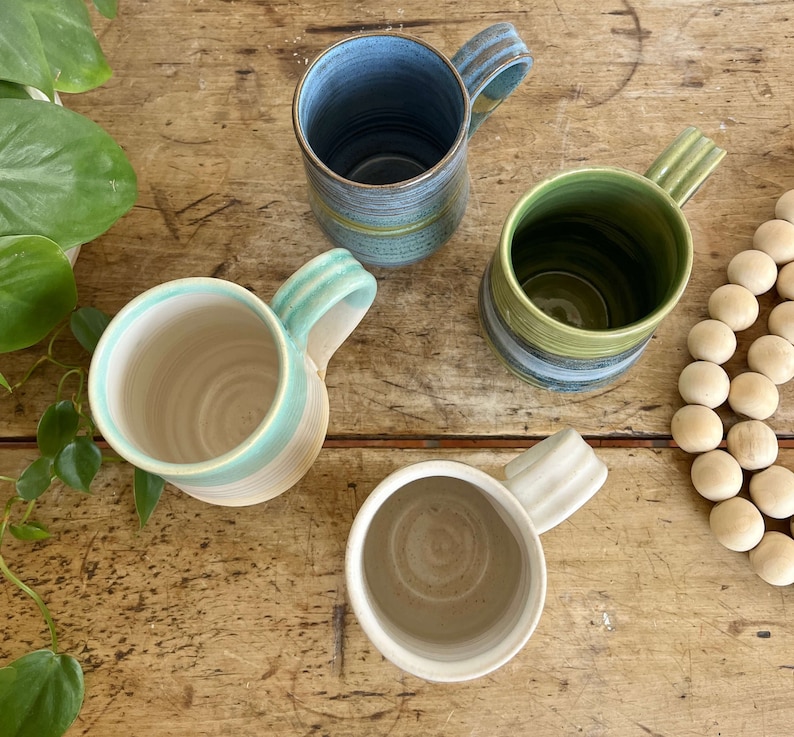 Blue handmade pottery mug handmade blue ceramics 16 oz blue coffee mug fathers day gift mug blue handmade stoneware mug