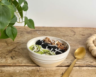 Set of White Pottery Prep Bowl Kids Snack Bowl Handmade Housewarming Gift Bridal Shower Gift Wedding Present Prep Dish set Kitchen Gift Bowl