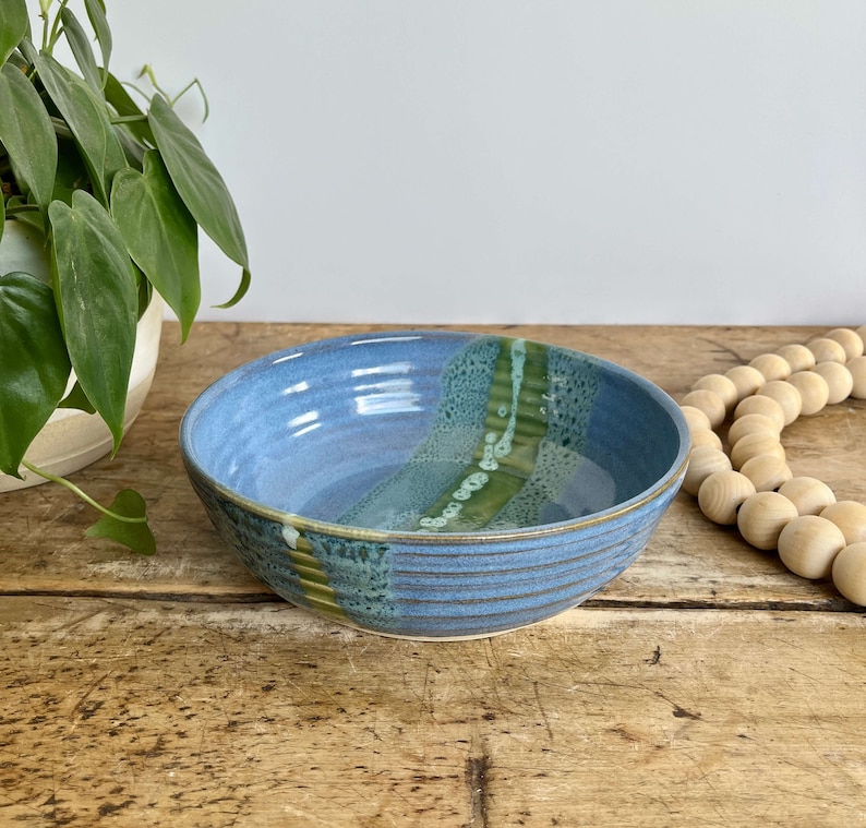 Pasta Bowl Handcrafted Pottery Bowl Handmade Ceramic Bowl Medium Size Bowl Green Bowl Set Pottery Lover Bowl Pasta Lover Bowl Stoneware Bowl