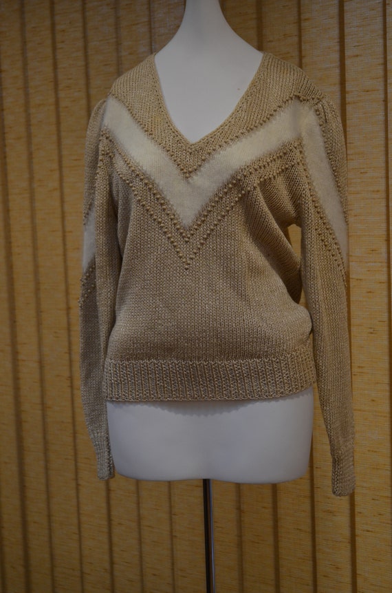 tan fuzzy sweater