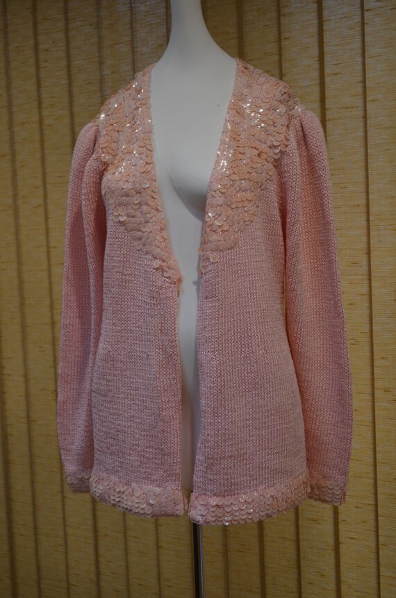 VINTAGE 90's Sequined Sweater Classic Shoulder Pad