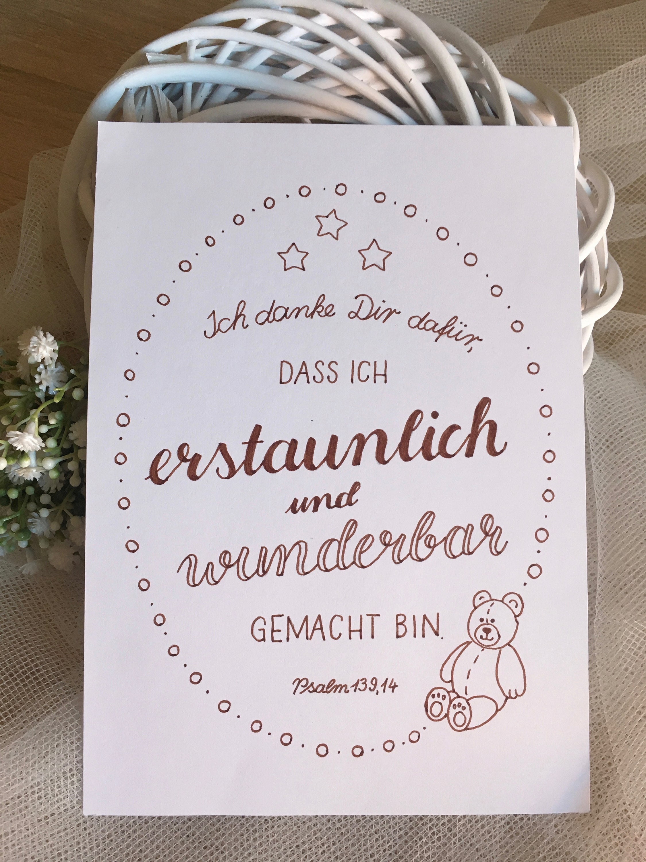 Handlettering Bibelvers Psalm 13914 Etsy