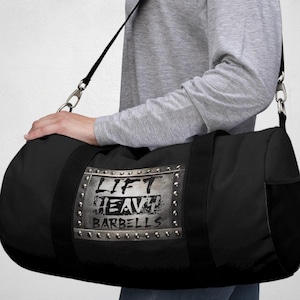Weightlifting Duffel Bag- Gym Bag, Workout Duffel, Fitness Bag, CrossFit Gear Bag, Lift Heavy Barbells Duffle Bag, Bodybuilding Gifts