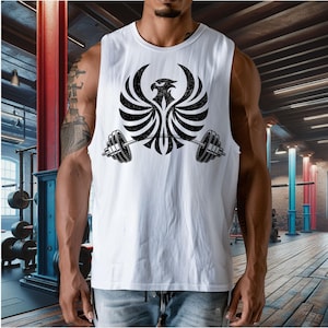 Weightlifter Tank Top- Muscle Gym Shirt, Workout Sleeveless Tee, Fitness Training Top, Athletic Wear, Bodybuilding Shirt, Barbell Shirt