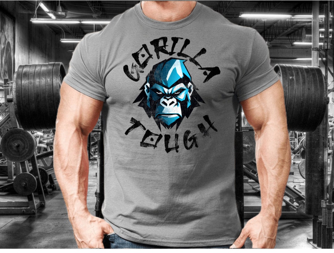 T-Shirt King Gorilla Tasca Palestra Abbigliamento Bodybuilding