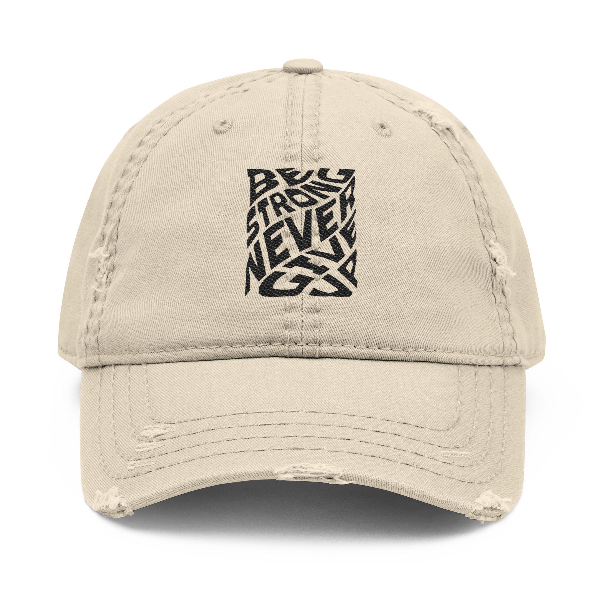 Embroidered Fitness Hat- Workout Baseball Cap, Distressed  display picture 1