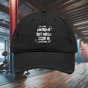 Embroidered Motivational Fitness Cap- Workout Baseball Cap, Inspirational Gym Hat, Exercise Dad Cap, Embroidered Dad Hat, Distressed Cap,