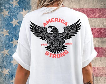 アメリカ1776イーグルTシャツ、7月4日シャツ、愛国心あふれるアパレル、USAプライドTシャツ、アメリカ250Tシャツ