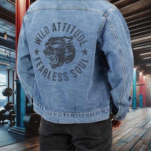 Fierce Tiger Denim Jacket: Unisex Animal Print Jean Coat