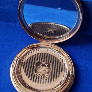 Vintage Stratton Rondette powder compact 1960s flowers