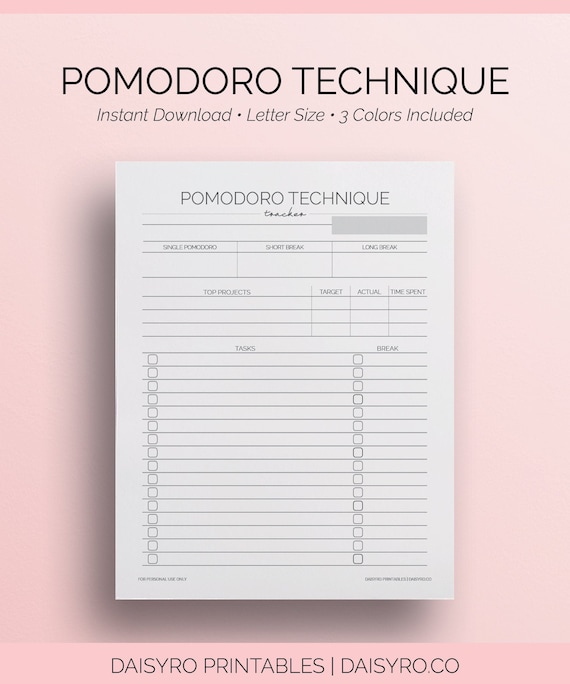 Pomodoro Technique Worksheet