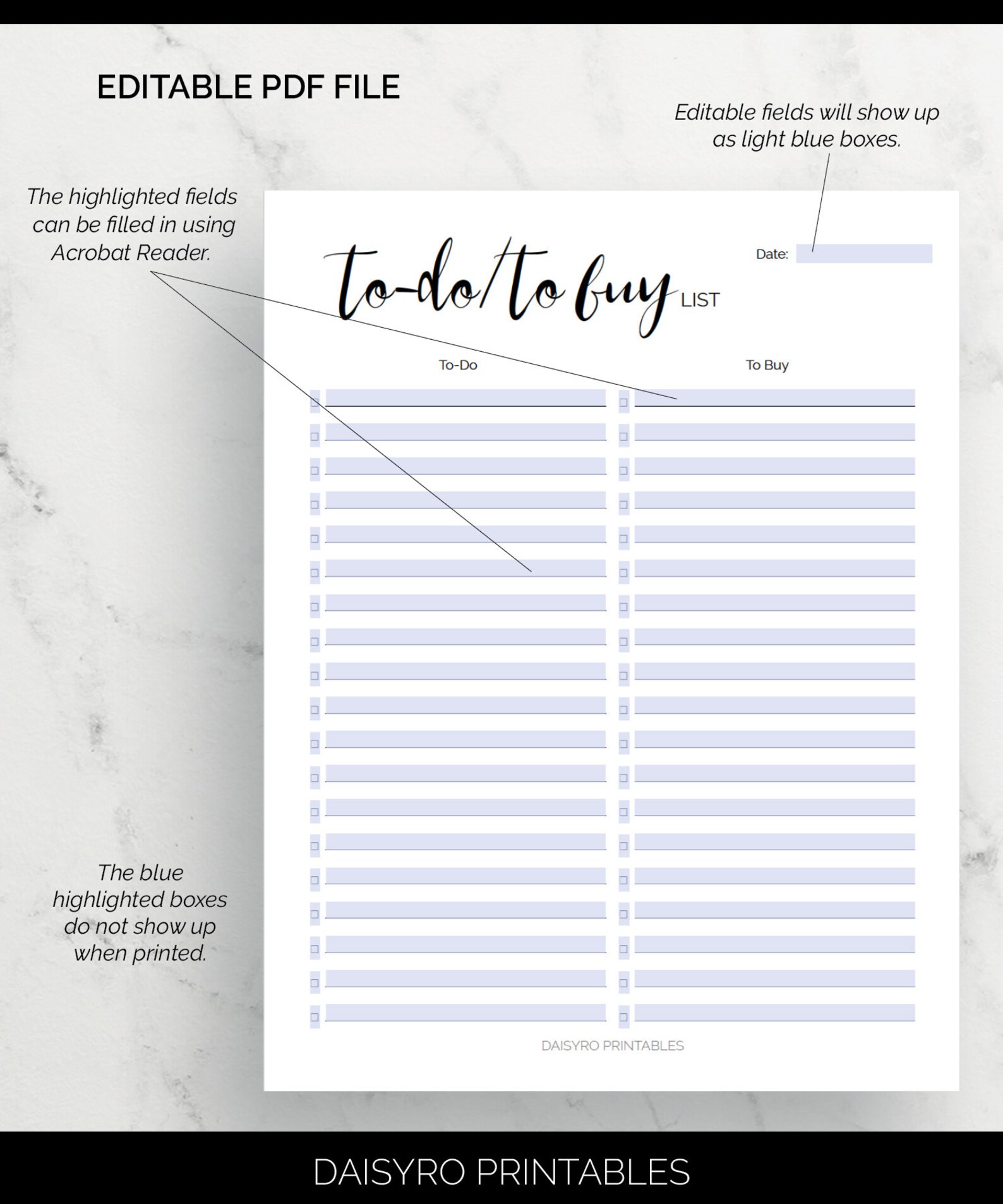 To-do to Buy List To-do List Shopping List Task List - Etsy