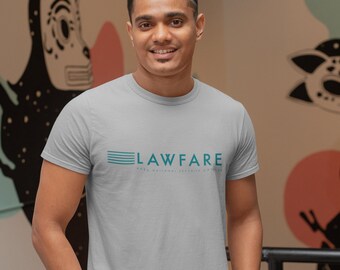 Lawfare Banner White Men’s Fitted Short Sleeve T-shirt
