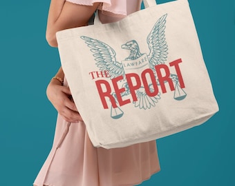 The REPORT podcast organic tote bag