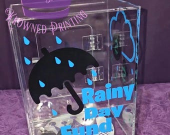 Custom Acrylic Clear Bank with Lock / Money Saving Box / Openable Coin Bank / Reusable Change Jar