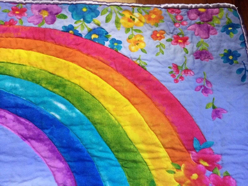 Unicorn Rainbow Quilt Baby Girl Blanket Etsy