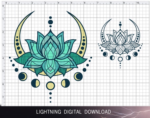 Download Lunar Cycle Lotus Svg File For Cricut Silhouette Etsy