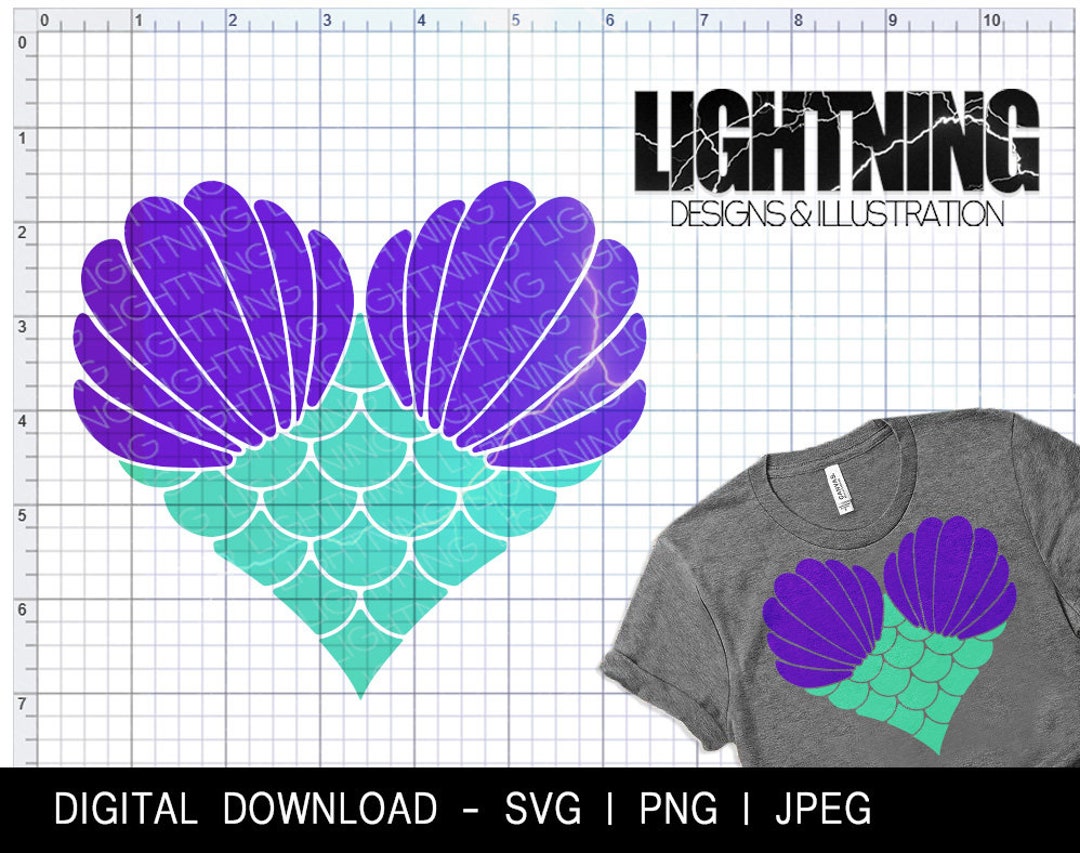 Mermaid Clamshell Bra SVG for Cricut/silhouette Etsy