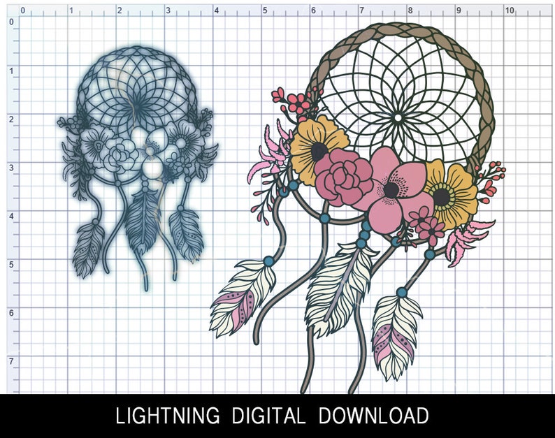 Download Free Bohemian Dreamcatcher Svg File For Cricut Silhouette Users Etsy SVG Cut Files