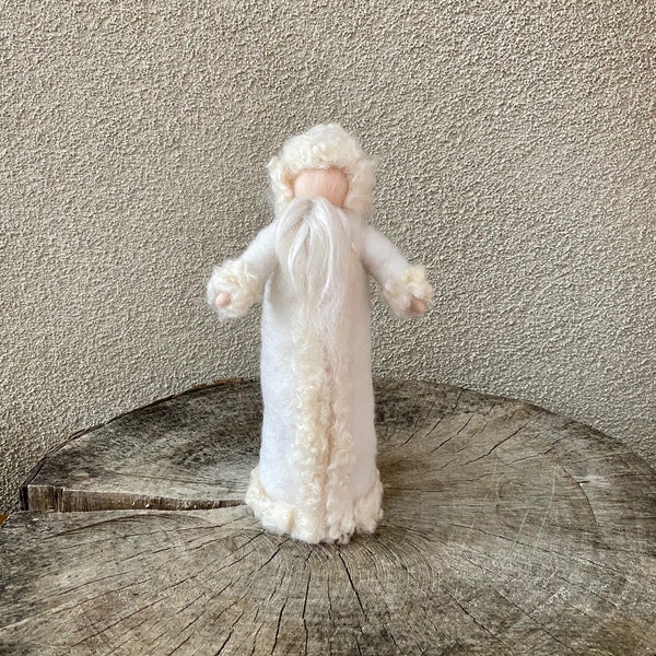 felted Jack Frost, handmade Jack Frost, Ollie's Ski trip inspired Jack Frost, Winter nature table, Waldorf inspired Jack Frost