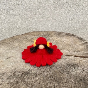 Reversible garden flower fairy, Waldorf inspired garden flower for nature table, felted doll