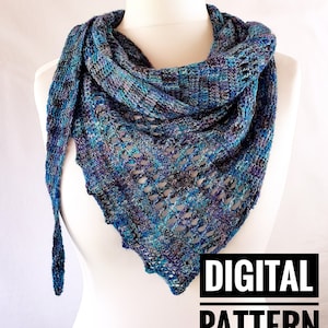 One skein crochet shawl scarf pattern DIGITAL PATTERN ONLY