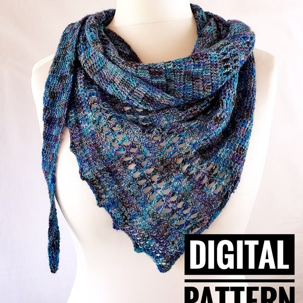 One skein crochet shawl scarf pattern DIGITAL PATTERN ONLY
