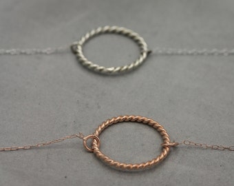 Rope ring silver bracelet in silver or rose gold finish (STB0004)