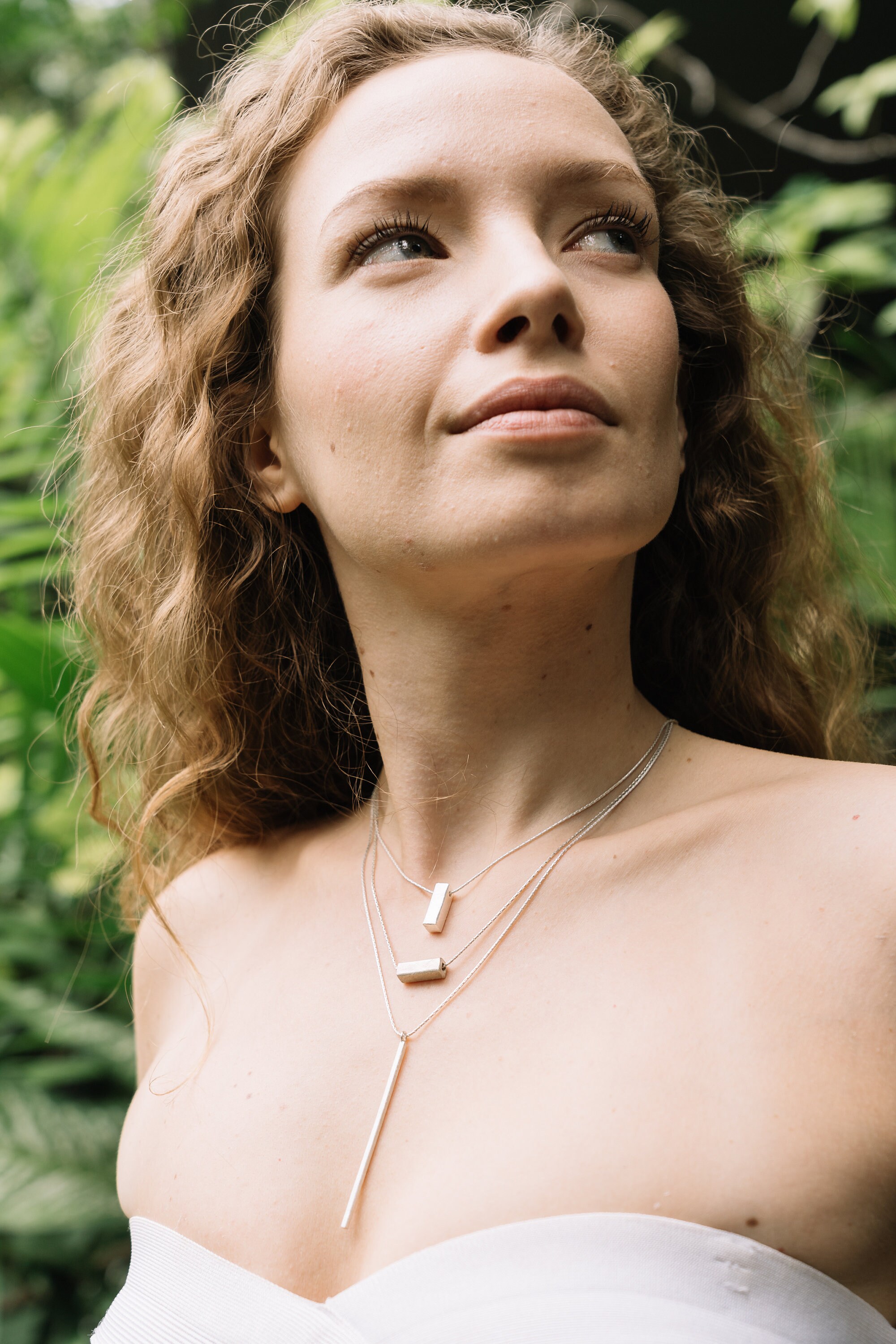 Vertical Long Bar Silver Pendant Necklace STN19 custom Etsy