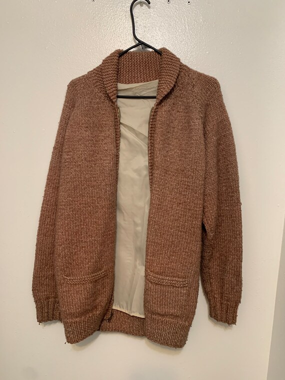 Vintage Heavy Wool Cowichan Sweater Large - image 3