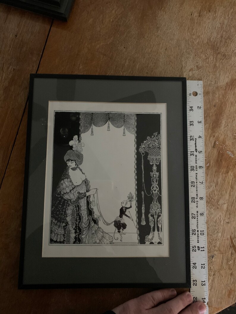 Vintage witchy woman Aubrey Beardsley print #3 13\u201dx10\u201d