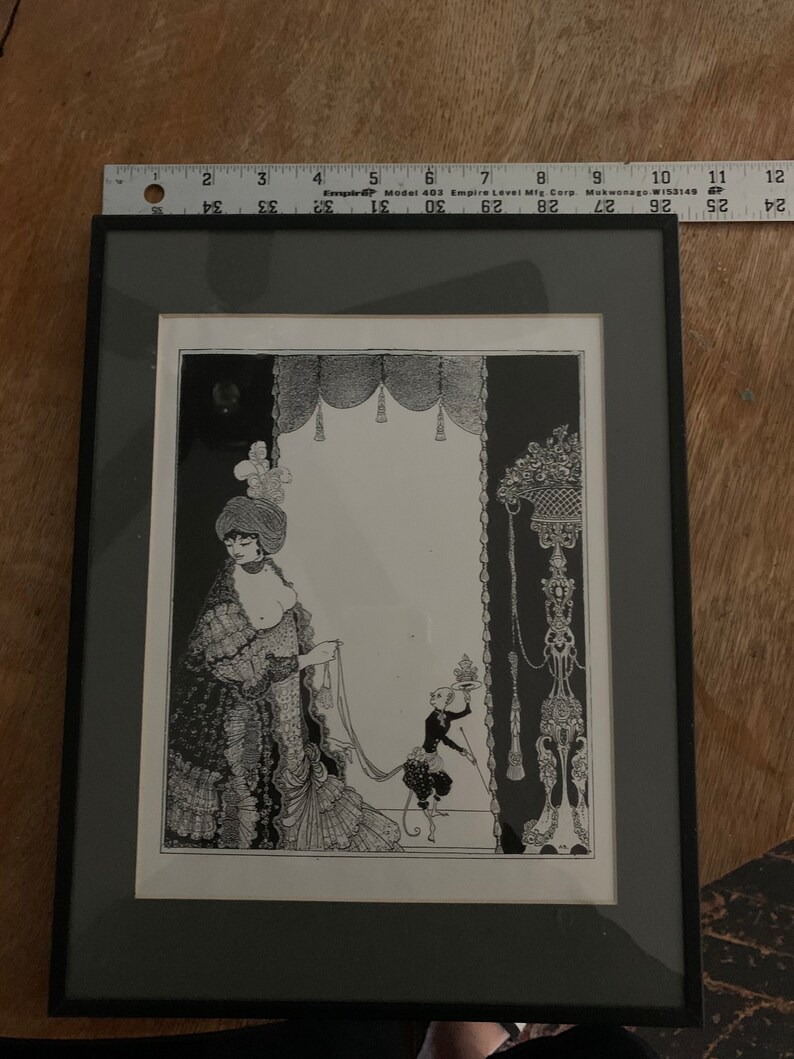 Vintage witchy woman Aubrey Beardsley print #3 13\u201dx10\u201d