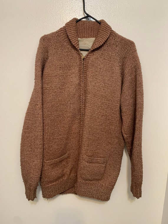 Vintage Heavy Wool Cowichan Sweater Large - image 6