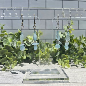 Aquamarine bead earrings