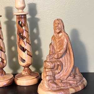 Olive Wood Jesus Praying in the Garden of Gethsemane