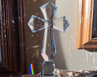 Cruz de mesa de cristal