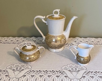 Juego de café de tres piezas de porcelana alemana, ALK Kronach, Baviera