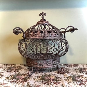 Vintage Wrought Iron Decorative Basket