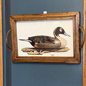 Vintage Wood Duck Decoy Framed Lithograph