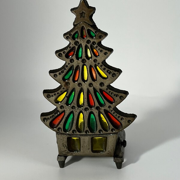 Vintage Christmas Tree Tea Light Candle Holder