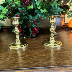 Solid Lacquered Brass Candlestick Holders