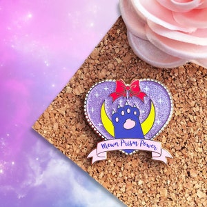 Sailor Moon Mewn Prism Power Gold Hard Enamel Pin | Magical Girl | Luna | Usagi Transform Pin | Heart | Anime Pin | Pastel | 90's Anime Pin