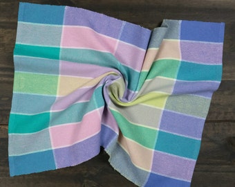 Handwoven Dish Towels - Lavender Pastel Color Blocks - Absorbent Linen/ Organic Cotton